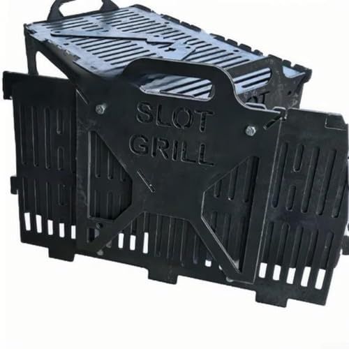 Faltbarer Grill, tragbarer zusammenklappbarer Grill, Edelstahl-Holzkohle-Campinggrill, schnelle Einrichtung für Outdoor-Kochen, Picknick, Wohnmobil, Reisen