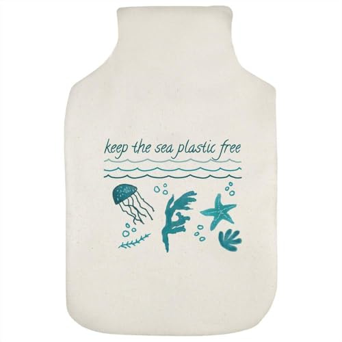 Azeeda 'Keep The Sea Plastic Free' Hot Water Bottle Cover (HW00044641)