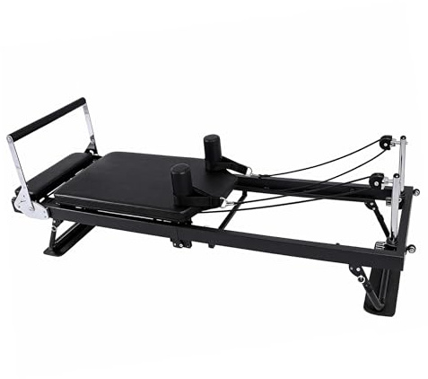 Pilates Reformer - Macchina pieghevole con 5 molle 190 x 57 cm, attrezzatura per l'allenamento a casa, carico fino a 125 kg, yoga Home Trainer per allenamento in posizione supina