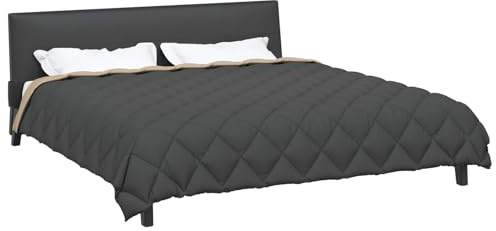 vidaXL Winterbettdecke 200 x 220 cm 450 g/m² Anthrazit und Taupe