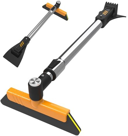 Balai à neige pour voiture – Grattoir à glace réglable avec raclette, brosse rotative à 360 degrés | Outil de nettoyage de pare-brise et de vitres de véhicule, pelle à neige extensible pour déneigeur