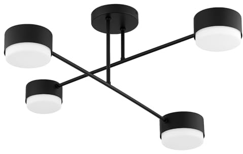KAR LIGHTING 4-flammige Sputnik Deckenleuchte GX53 Schwarz – Moderne Spot-Leuchte im Loft Design für Wohnzimmer, Küche & Büro