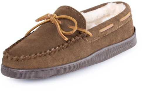 Minnetonka Men's 3902 Pile Hardsole Pile Lined Slipper,Brown,11 M US