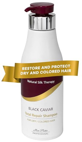 Mon Platin Total Repair Shampoo for Dry and Damaged Hair, Paraben-Free, Color Safe Shampoo for Enhanced Shine and Protection, Enriched with Black Caviar for Dry Colored Hair, 500ml