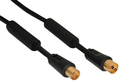 InLine 69403P Antennenkabel, 2x geschirmt, mit Filter, >85dB, schwarz, 3m