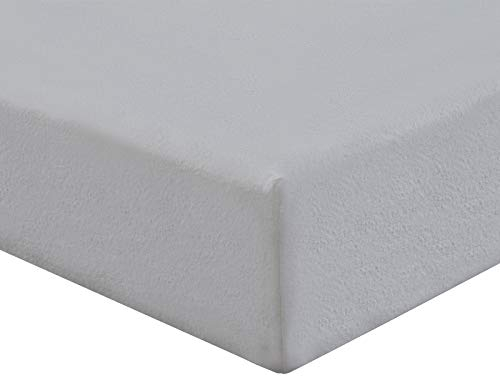 Brentfords Plain Dye Fitted Bed Sheet Non Iron Super Soft Easy Care Microfibre, Grey Silver - Double Size