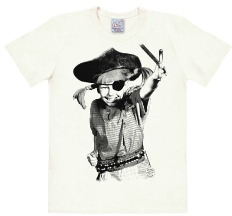 Logoshirt® Pippi Langstrumpf I Pirat I T-Shirt Print I Damen & Herren I kurzärmlig I altweiss I Lizenziertes Originaldesign I Größe 3XL