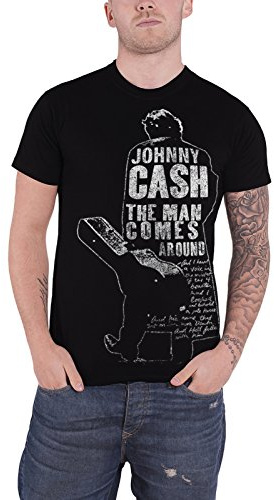 Johnny Cash T Shirt The Man Comes Around logo Nue offiziell Herren Schwarz