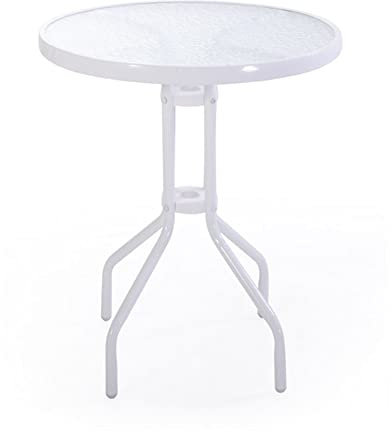 VERDELOOK iOS, Tavolino da Esterno con Struttura in Metallo Verniciato e Vetro temprato 5 mm, 60x60 h71 cm