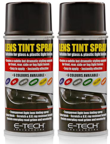 2 x 150ml Car Lens Tint / Light Tinting Spray - SMOKE / BLACK