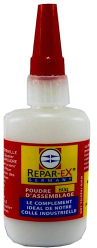 BRICOLAGEPRO - Flacon de Poudre d'Assemblage Repar-ex - Additif d'Assemblage de Colle - Tous Supports - Flacon de 60 Grammes