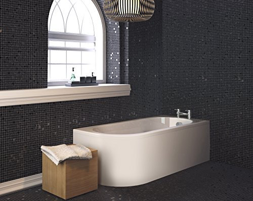 Nuie NBH209R Crescent ǀ Modern Bathroom Right Hand Back to Wall Bath with Panel, 1700mm x 725mm x 410mm, White