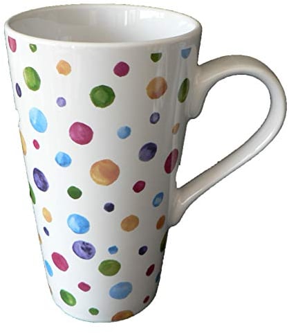 Spots Latte Mug Large Ceramic Latte Mug 3/4pt Capacity