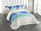 ABAKUHAUS Ozean Tagesdecke Set, Himmel und tropisches Meer, Set mit Kissenbezügen Kein verblassen, für Doppelbetten 220 x 220 cm, Türkis Weiß Creme