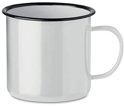 noTrash2003 Kaffeetasse Becher Mug Coffee Trinkbecher Emaille-Becher Vintage Look je 350 ml versch. Farben und Mengen (Weiß, 4er Set)