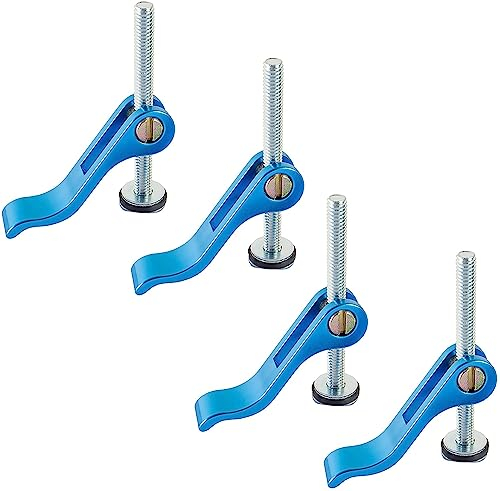 POWERTEC 71502 Aluminum Cam Clamp for Woodworking, 5/16”-18 Threaded Insert - 4PK