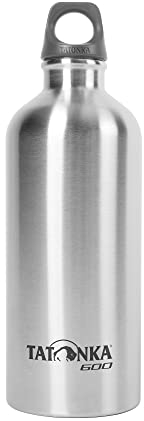 Tatonka Trinkflasche Stainless Steel Bottle 0,6l - Unzerbrechliche Flasche aus Edelstahl - schadstofffrei (BPA-frei), rostfrei, lebensmittelecht, spülmaschinenfest - Mit Öse zum Befestigen (600ml)