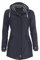 Dry Fashion Damen Regenmantel Kiel - Frauen Regenjacke Damen Jacke mit verstellbarer Kapuze Lang Winddicht Wasserdicht in Navy Größe 36