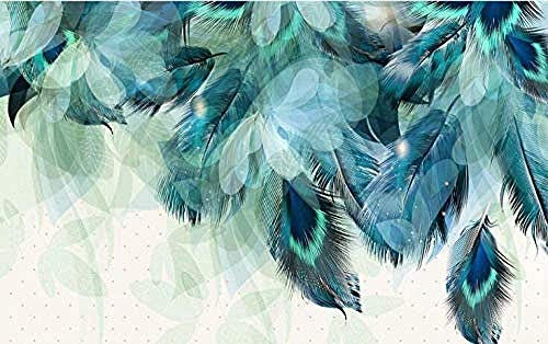 XiuTaiLtd Peacock Feather Wallpaper Modern Wall Mural Decoration for Kids Bedroom Living Room Wallpaper 3D Mural Wall Paper Vintage Modern -400x280 CM