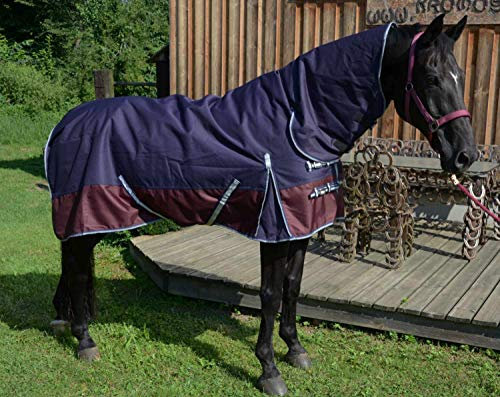 AMKA Outdoordecke 1200D 200g Füllung dunkelblau/weinrot mit Halsteil