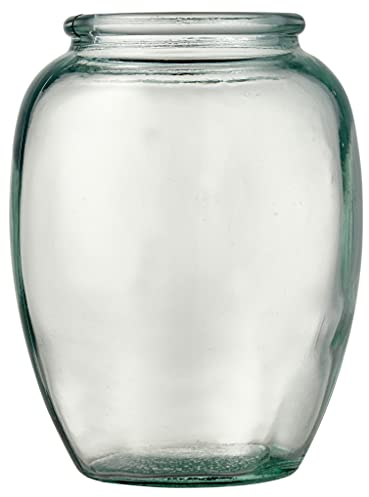 BITZ Kusintha Vase, Dekorative Vase aus Recyceltem Glas, Höhe 13 cm, Grün