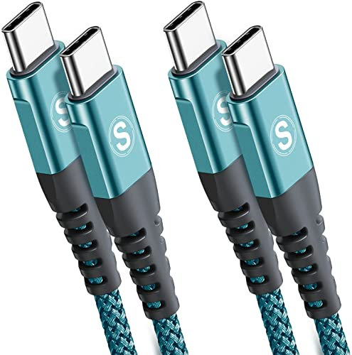 Cavo da USB C a USB C [2 pezzi 3 m],【60W20 V / 3.1A】 Cavo USB tipo C Cavo di ricarica rapida PD con nylon intrecciato per MacBook Pro, iPad Pro, MacBook, ChromeBook Pixel, Galaxy S20 / S10, Hua wei