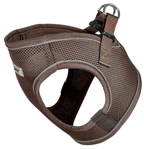 Bunty Voyage Dog Harness, Large - Anti Pull, Escape Proof Harness, Lightweight & Durable, Reflective Trim, Breathable Padded Mesh, Easy Fit, Lead Attachment - Large, Brown