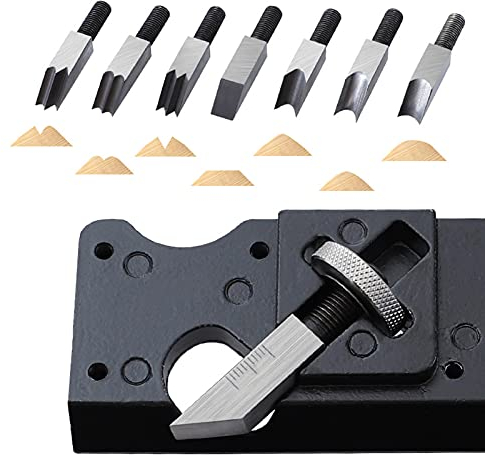 Jadeshay Pialle per Legno per la Lavorazione del Legno, pialla angolare per Bordi smussata a 45 Gradi Pialla Manuale per smussare Strumenti con 6 Punte da Trapano