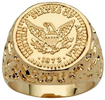 Adlerring für Herren, Ring des amerikanischen Weißkopfseeadlers, USA Flying Eagle Ring, Patriotische Ringe mit Goldadler-Medaille, Nordischer Wikinger-Hawk-Adler-Ring, Punk Animal Eagle Schmuck (18.9)