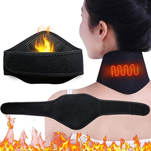Kuashidai Magnetischer Turmalin Selbstheizender Nackenstütze, Massagegerät, Gürtel, Nackenstütze, Massagegerät mit 9 Magnetsteinen, Gesundheitspflege zervikale Spondylose