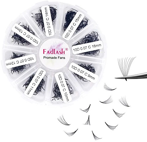 Russes Volume Cils 10D 0.07 C Curl 9-16mm Mix 1000pcs Préfaits Extensions de Cils Ventilateur Préfabriqué Promade Volume Russes Boucles de Clis Extensions