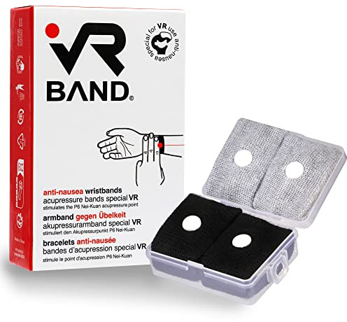 VR BAND Bracelets Anti-nausée spécial VR 4 Bandes d’acupression, stimule Le Point d'acupression P6 Nei-Kuan Lot de 2 Paires