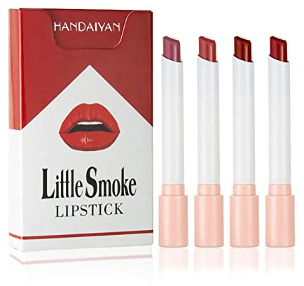 JUANMAO Geschenke für Frauen 4 Stück Zigaretten-Lippenstift lippenstift langlebig lipstick long Samtiger haltbarer Lipliner-Stift lipgloss durchsichtig