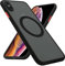 KIOMY Magnetic case for iPhone X and iPhone Xs Compatible with MagSafe, Translucent Matte Protection Cover with Soft Edge, Hard PC Back and TPU Hybrid Anti Yellow Slim fit Shell, 5.8 inches Black