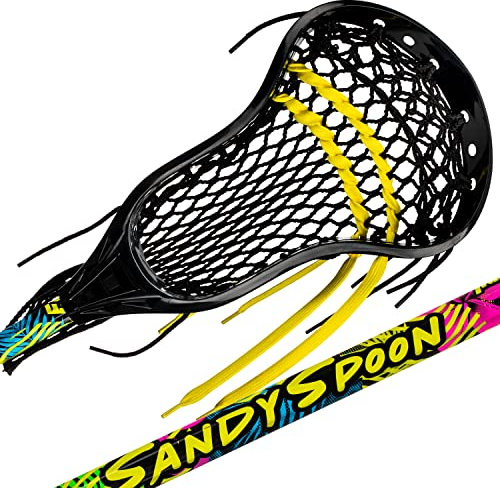 Franklin Sports Unisex – Erwachsene Mini Premium Lacrosse Stick, Schwarz/Gelb