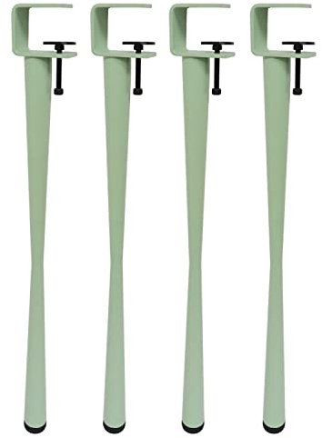 Pieds de Serrage de Table Forme de F,4pcs Pieds de Meubles en Métal Réglables,Pieds de Table À Manger en Fer,pour Console de Meubles Table Basse Bricolage,Portant 150Kg (45cm(17.7in),Green)