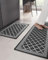 COLOR&GEOMETRY 2-Piece Non-Slip Kitchen Mats, Woven Rugs - Absorbent, Non-Skid - 44x75cm + 44x150cm, Black