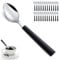Funnydin Teaspoons Set of 24, Black Handle Teaspoon, 6.3 inch/16 cm Stainless Steel Coffee Spoon, Tea Spoons for Home, Kitchen, Restaurant, Dishwasher Safe