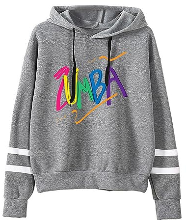 doyouwantmore Hoodies für Frauen Zumba Letter Graphic Sweatshirts mit Kordelzug Langarm Vintage Hoodie Sweatshirt Tops Kleidung Casual Pullover
