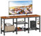 Furologee TV-Ständer, Fernsehtisch für Fernseher bis 55 Zoll, Entertainment Center mit offenen Ablageflächen, TV Medienkonsole Tisch mit Soundbar-Regal für Wohnzimmer, Schlafzimmer, Rustikales Braun
