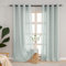 L.Z.E Grün Gardine Kurz mit Ösen, Vorhang Grün in Leinenoptik für Schlafzimmer Fenster und Wohnzimmer Modern, 2er Set Grün Gardinen für Kinderzimmer, Halbtransparent Kurz 145 cm Lang, Hellgrün 190g/㎡