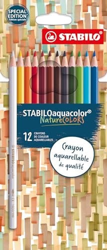 STABILO - Aquarell-Buntstift - aquacolor NatureCOLORS - 12er Pack - mit 12 verschiedenen Farben