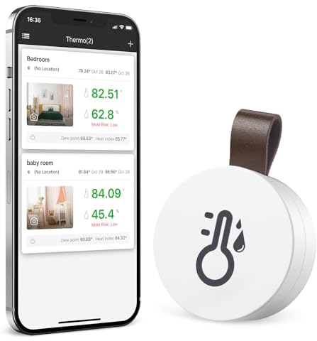 Ankilo Bluetooth Igrometro Termometro Wireless, Sensori intelligenti con funzione di esportazione dati, per case, garage e camere dei bambini