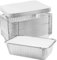 OUTIHOME Barquette Aluminium avec Couvercle Cartonné 700ml, Lot de 50 Pièces, Barquette Alimentaire Jetable Adapté pour Cuisson Four, Barbecue, Congelation, Conservation Alimentaire