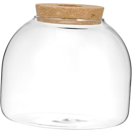 Korkglasflasche Dekorativer Übertopf Dekorpflanzen Betta-Fischglas Durchsichtiger Behälter Mit Deckel Fischschalen Für Betta-Fisch-Vermehrungsstation Behälter Klare Vase
