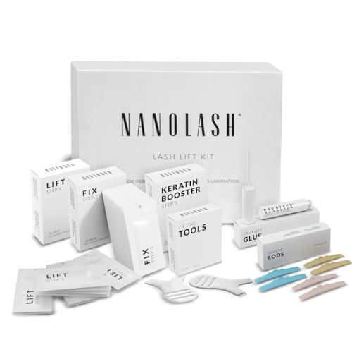 Wimpernlifting und Wimpernlaminierung Set Nanolash - professionelles Wimpernlifting-Set, DIY-Set für das Wimpernlifting zu Hause und im Salon, DIY-Wimpernlaminierung