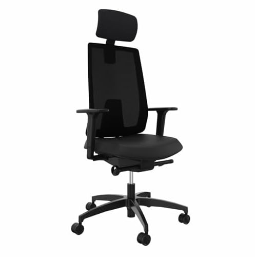 Dauphin Indeed ergonomischer Bürostuhl Drehstuhl, belastbar bis 150kg für Home Office und Büro, 2D-Armlehnen, hohe Rückenlehne, Sitztiefenverstellung, ID7048/7058/7046/7056