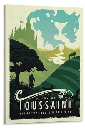 Witcher 3 Toussaint-Spiel-Poster, dekoratives Gemälde, Leinwand, Wandkunst, Wohnzimmer-Dekor-Poster, 50 x 75 cm