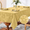 Romanstile fesliche Tischdecke Gold 150x300 abwaschbar groß Luxuriös Jacquard Damast Blumen wasserabweisend Tischtuch Tafeltuch Tablecloth Deko für Weihnachten,Hochzeit,Silvester,Party,Esstisch,Winter