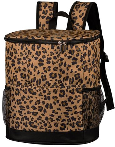 Kühlrucksack 15L Groß Wasserdichten Kühltasche, Auslaufsichere Rucksack, Isolierte Kühltasche, Thermo Lunchtasche für Strand Picknick Camping Outdoor Reisen BBQs Wandern (Braun)